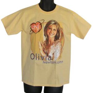 OLIVIA NEWTON JOHN Concert Tshirt, M Yellow, 2002-2003